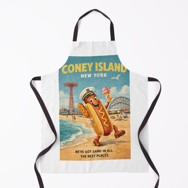 Item preview, Coney Island New York Boardwalk Hot Dog and Cyclone Summer Fun designed and sold by Aryabek.