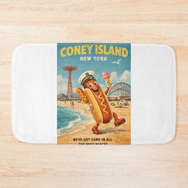 Item preview, Coney Island New York Boardwalk Hot Dog and Cyclone Summer Fun designed and sold by Aryabek.