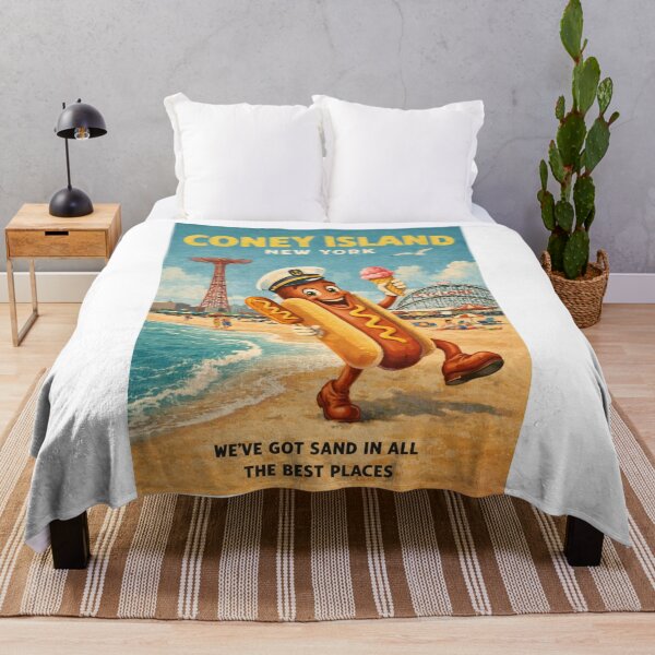 Item preview, Coney Island New York Boardwalk Hot Dog and Cyclone Summer Fun designed and sold by Aryabek.