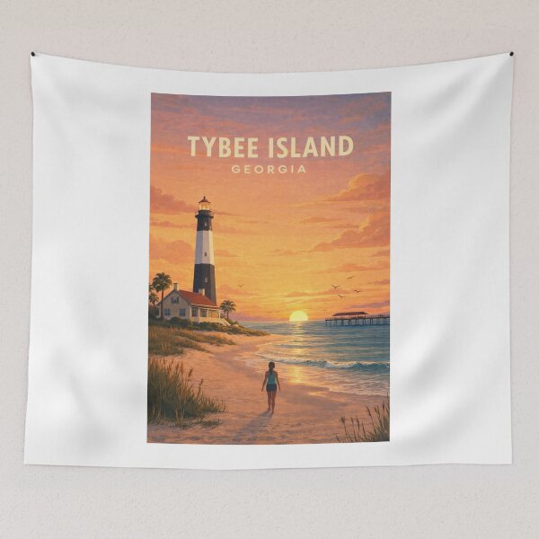 Item preview, Tybee Island Georgia Lighthouse Sunset Beach Coastal Escape designed and sold by Aryabek.