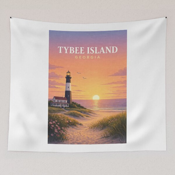 Item preview, Tybee Island Georgia Lighthouse and Atlantic Ocean Dunes designed and sold by Aryabek.