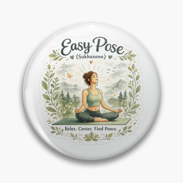 Item preview, Easy Pose (Sukhasana) – Relax & Find Peace Yoga Sticker designed and sold by Trigart-art.