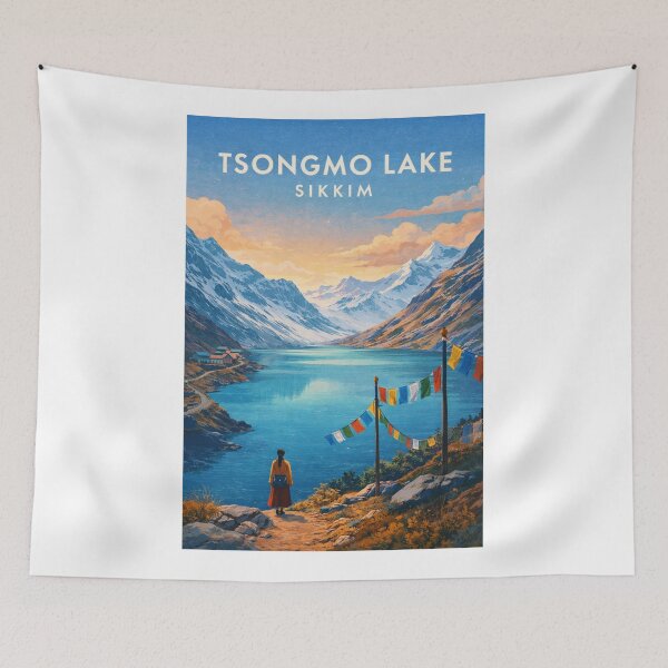 Item preview, Tsongmo Lake Sikkim Himalayan Mountain Valley Panorama designed and sold by Aryabek.