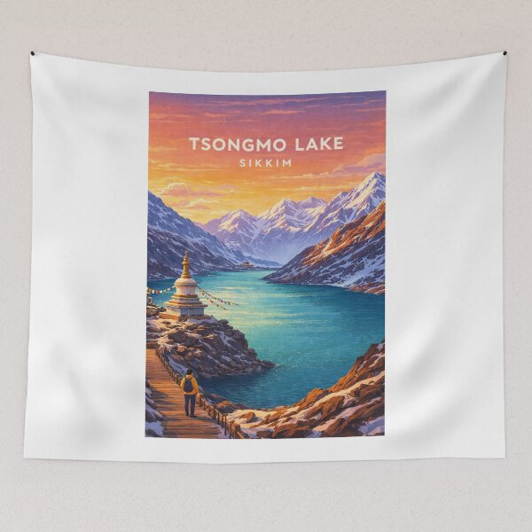 Item preview, Tsongmo Lake Sikkim Himalayan Prayer Flag Mountain Pass designed and sold by Aryabek.