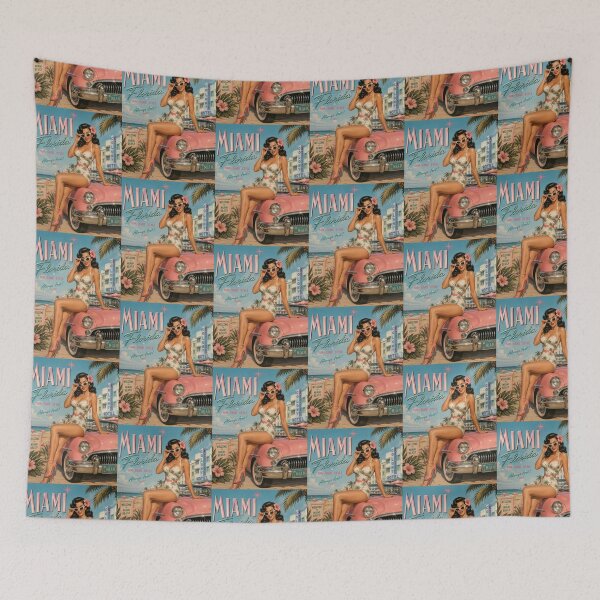 Aperçu de l'œuvre PINUP MIAMI FLORIDE Variante créée et vendue par PINDROPPA.