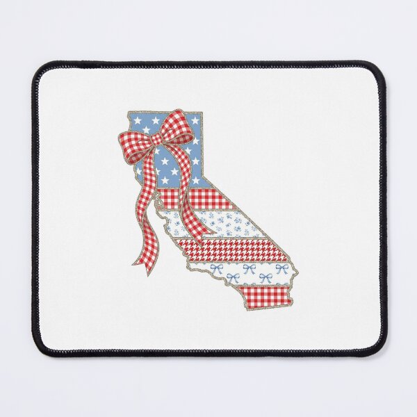 Item preview, Cute Patriotic California Map with Red Gingham Bow designed and sold by Paper Drip.