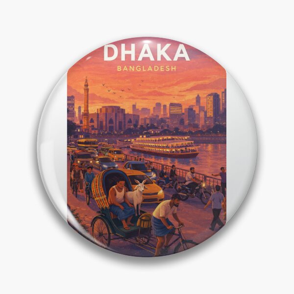 Item preview, Dhaka Bangladesh Buriganga River and Rickshaw Cityscape designed and sold by Aryabek.