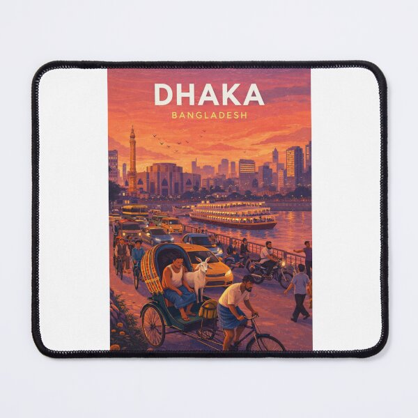 Item preview, Dhaka Bangladesh Buriganga River and Rickshaw Cityscape designed and sold by Aryabek.