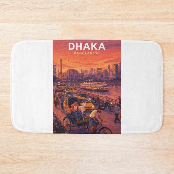 Item preview, Dhaka Bangladesh Buriganga River and Rickshaw Cityscape designed and sold by Aryabek.