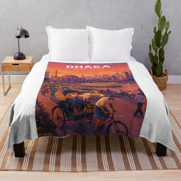 Item preview, Dhaka Bangladesh Buriganga River and Rickshaw Cityscape designed and sold by Aryabek.