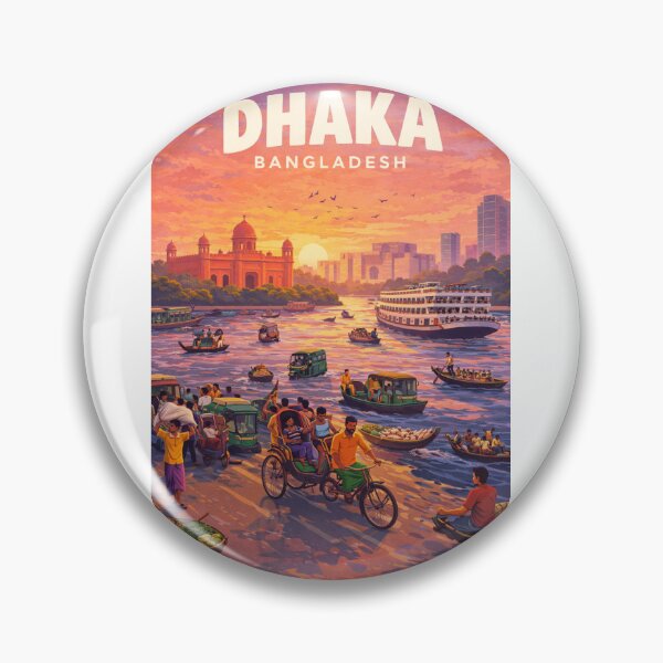 Item preview, Dhaka Bangladesh Sadarghat Riverfront and Old Dhaka Skyline designed and sold by Aryabek.