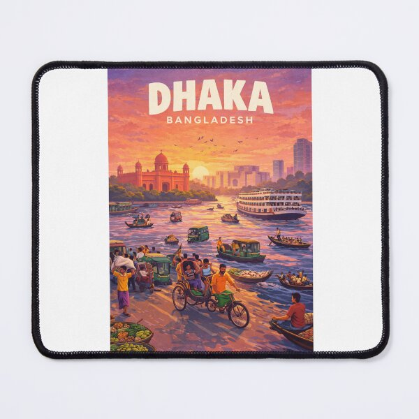 Item preview, Dhaka Bangladesh Sadarghat Riverfront and Old Dhaka Skyline designed and sold by Aryabek.