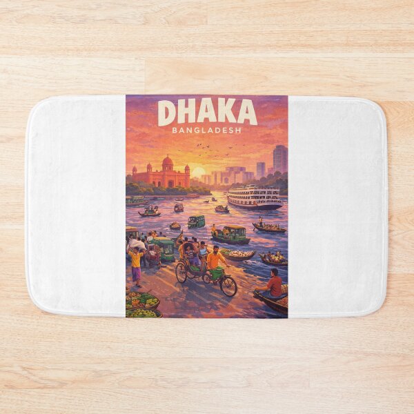 Item preview, Dhaka Bangladesh Sadarghat Riverfront and Old Dhaka Skyline designed and sold by Aryabek.