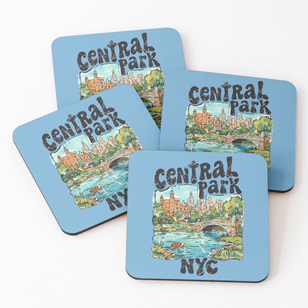 Item preview, Central Park NYC Cute Landscape Retro Skyline Background Turtle designed and sold by HowToCanadian.