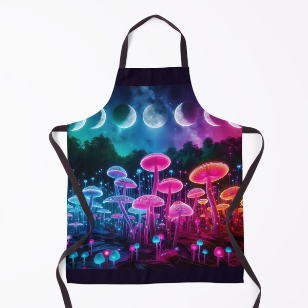 Item preview, Celestial Mushroom Forest - Bioluminescent Moon Phase Galaxy Art designed and sold by Sybille-Yates.