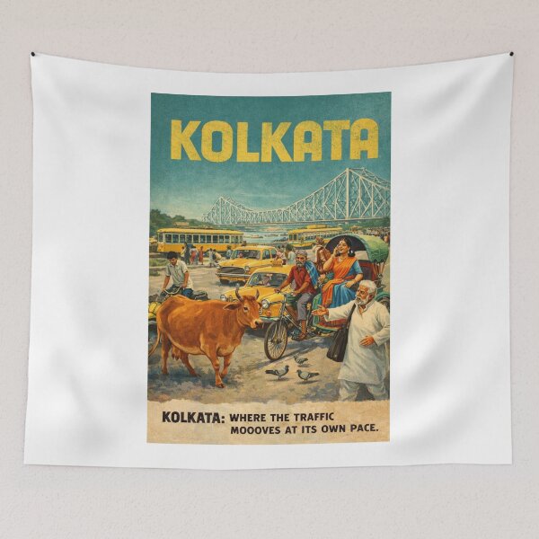 Item preview, Kolkata West Bengal Howrah Bridge and Bengali City Streets designed and sold by Aryabek.