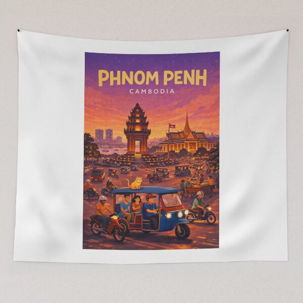 Item preview, Phnom Penh Cambodia Independence Monument Mekong Skyline designed and sold by Aryabek.
