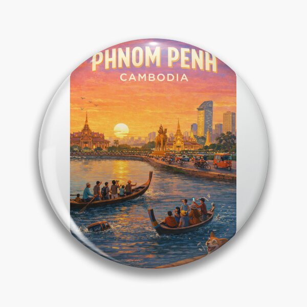 Item preview, Phnom Penh Riverside Sunset and Royal Palace Cambodia Travel Scene designed and sold by Aryabek.
