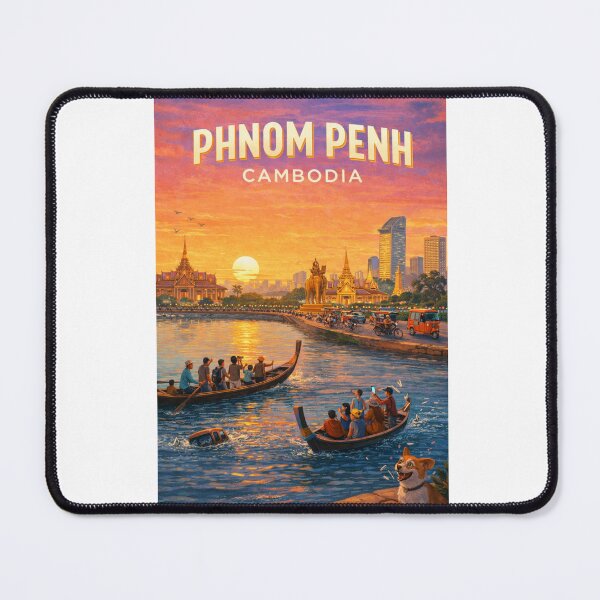Item preview, Phnom Penh Riverside Sunset and Royal Palace Cambodia Travel Scene designed and sold by Aryabek.