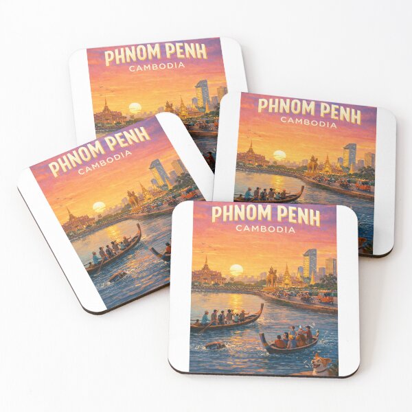 Item preview, Phnom Penh Riverside Sunset and Royal Palace Cambodia Travel Scene designed and sold by Aryabek.