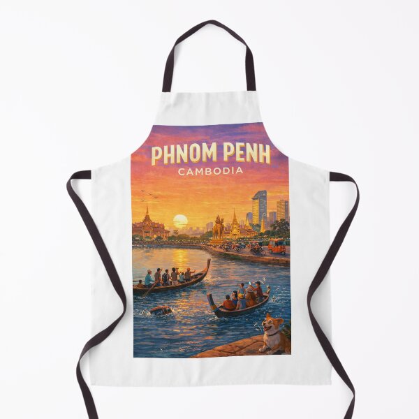 Item preview, Phnom Penh Riverside Sunset and Royal Palace Cambodia Travel Scene designed and sold by Aryabek.