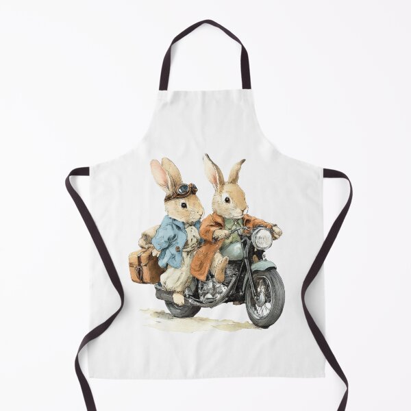 Item preview, Whimsical Woodland Rabbits Motorcycle Journey Art designed and sold by AtlantiqArt.