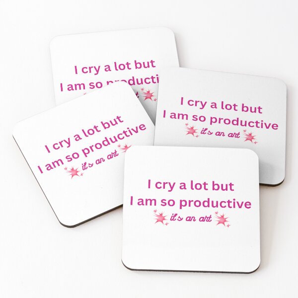 Item preview, I Cry A Lot But I Am So Productive Funny Quote Aesthetic designed and sold by VibeoCanvasShop.
