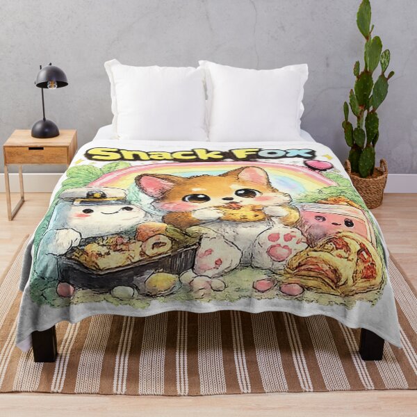 Item preview, Snack Fox – Cute Kawaii Fox with Cozy Snacks designed and sold by Clothes With Smiling Animals Walt Gral.
