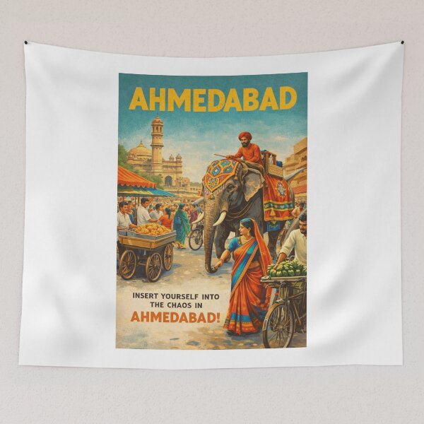 Item preview, Ahmedabad Gujarat Market Street and Elephant Festival Scene designed and sold by Aryabek.