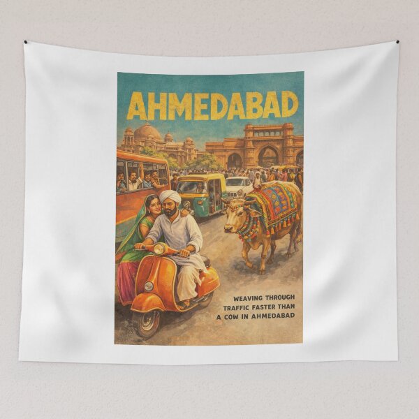 Item preview,  Ahmedabad Old City Traffic and Gujarati Heritage Street Scene designed and sold by Aryabek.