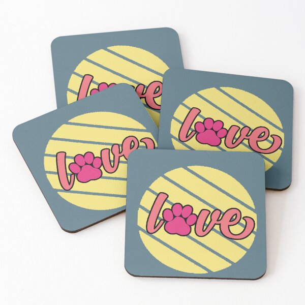 Item preview, Love Huella Mascota Perro Gato Pet Lover Amarillo Rosa designed and sold by AstronautMerch.