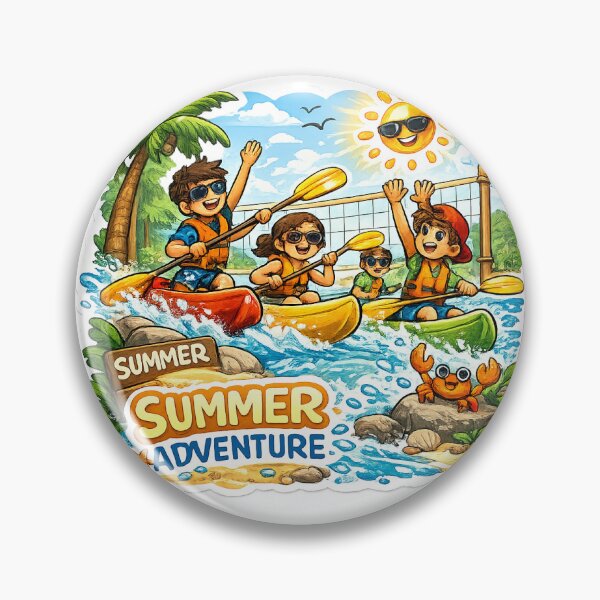 Aperçu de l'œuvre Vacances d'été amusantes | Autocollant « Happy Kids Boating » créée et vendue par stickyverselab.