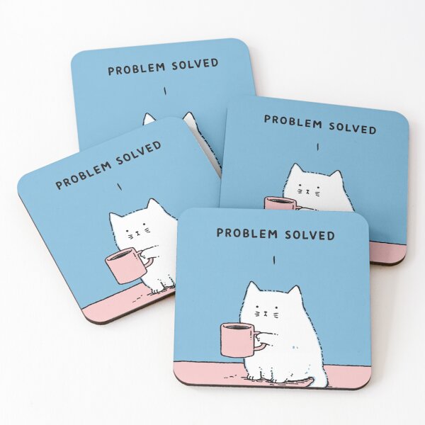 Item preview, Cute Coffee Cat Problem Solved Funny Meme Design designed and sold by Meow-Attitude.
