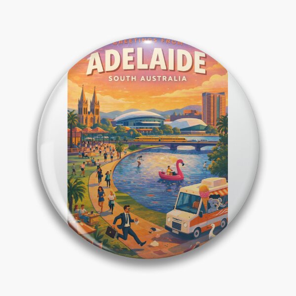 Item preview, Greetings From Adelaide South Australia Riverfront Summer Scene designed and sold by Aryabek.