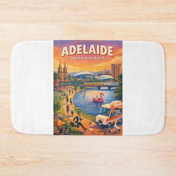 Item preview, Greetings From Adelaide South Australia Riverfront Summer Scene designed and sold by Aryabek.