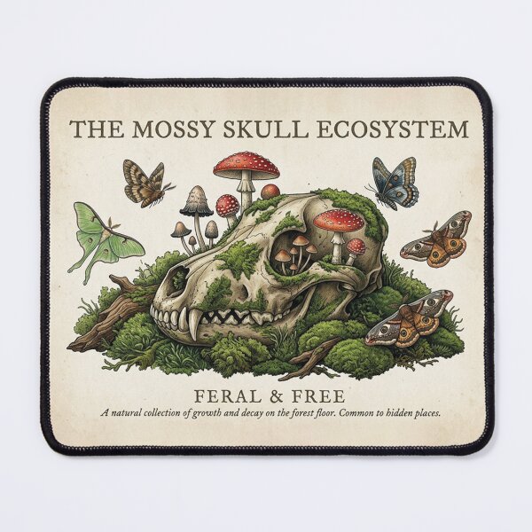 Item preview, The Mossy Skull Ecosystem: Feral & Free designed and sold by artblooming03.