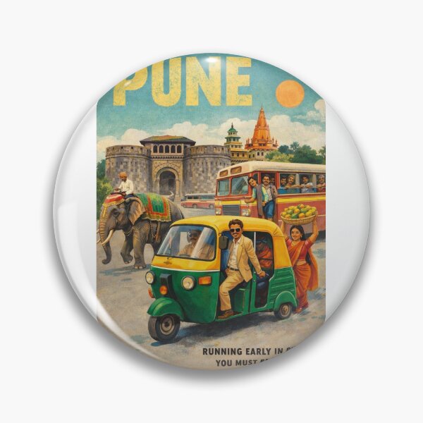 Item preview, Pune Maharashtra Auto Rickshaw and Shaniwar Wada Street Scene designed and sold by Aryabek.