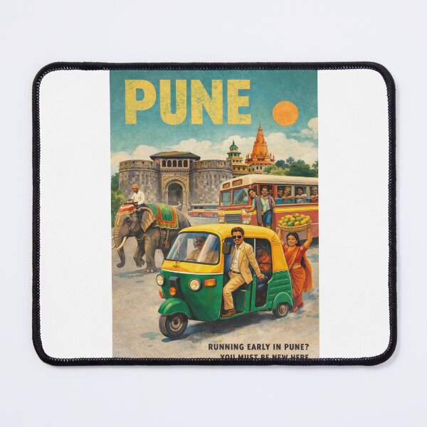 Item preview, Pune Maharashtra Auto Rickshaw and Shaniwar Wada Street Scene designed and sold by Aryabek.
