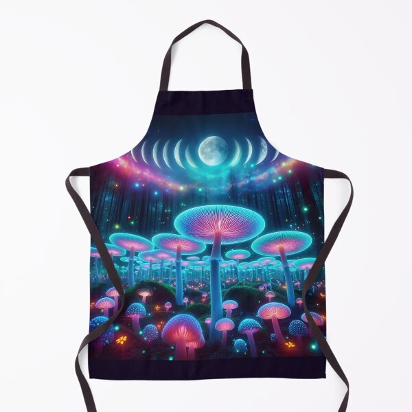 Item preview, Celestial Mushroom Forest - Bioluminescent Moon Phase Galaxy Art designed and sold by Sybille-Yates.