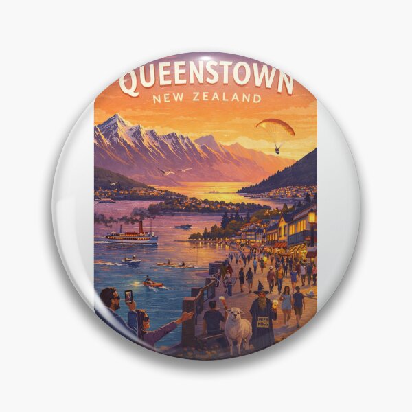 Item preview, Queenstown New Zealand Lake Wakatipu Adventure Sunset Scene designed and sold by Aryabek.