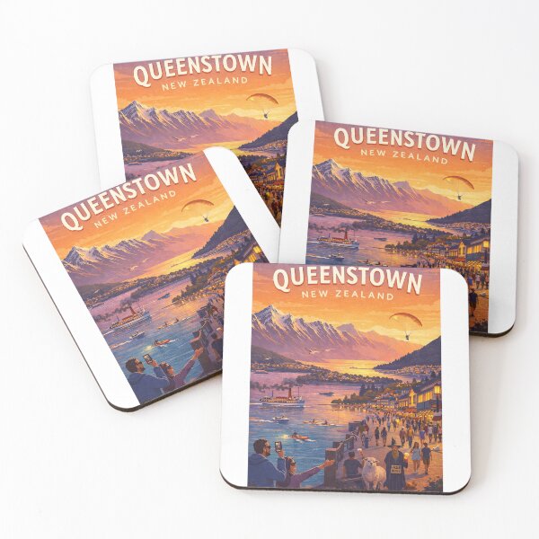 Item preview, Queenstown New Zealand Lake Wakatipu Adventure Sunset Scene designed and sold by Aryabek.