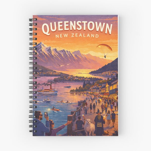 Item preview, Queenstown New Zealand Lake Wakatipu Adventure Sunset Scene designed and sold by Aryabek.