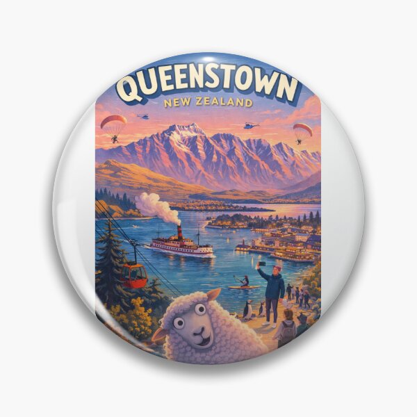 Item preview, Queenstown New Zealand Alpine Lake and Remarkables Panorama designed and sold by Aryabek.