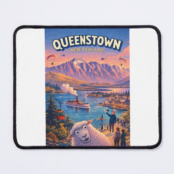 Item preview, Queenstown New Zealand Alpine Lake and Remarkables Panorama designed and sold by Aryabek.