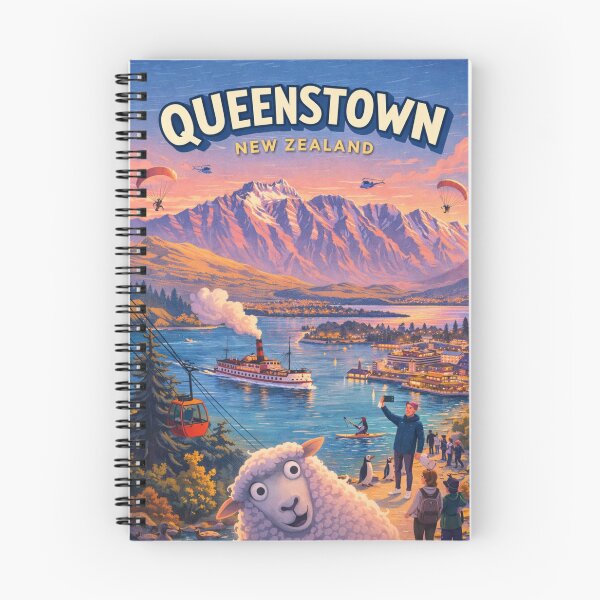 Item preview, Queenstown New Zealand Alpine Lake and Remarkables Panorama designed and sold by Aryabek.