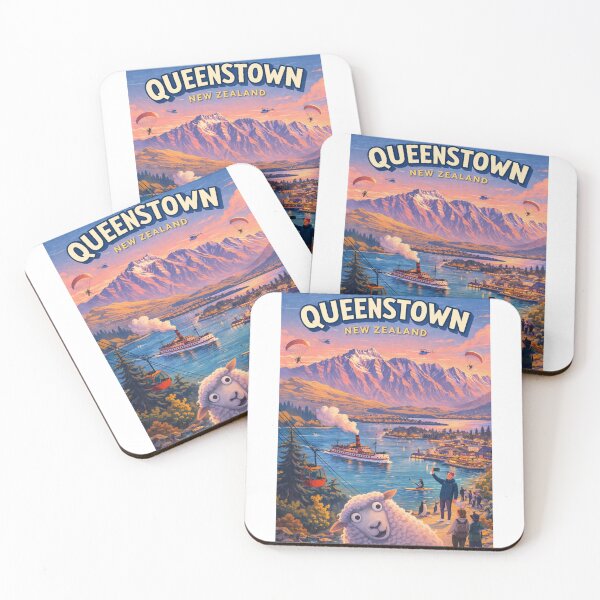 Item preview, Queenstown New Zealand Alpine Lake and Remarkables Panorama designed and sold by Aryabek.