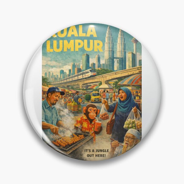 Artikelvorschau, Kuala Lumpur, Malaysia: Petronas Towers und Streetfood-Marktszene entworfen und verkauft von Aryabek.