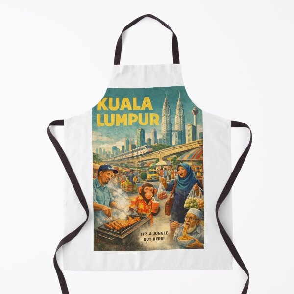 Item preview, Kuala Lumpur Malaysia Petronas Towers and Street Food Market Scene designed and sold by Aryabek.
