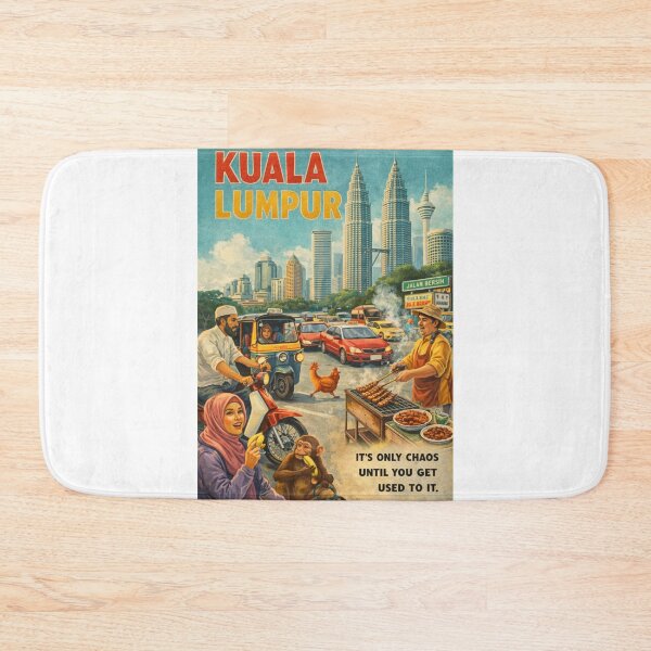 Item preview, Kuala Lumpur Petronas Towers Jalan Bersih Street Food Skyline designed and sold by Aryabek.