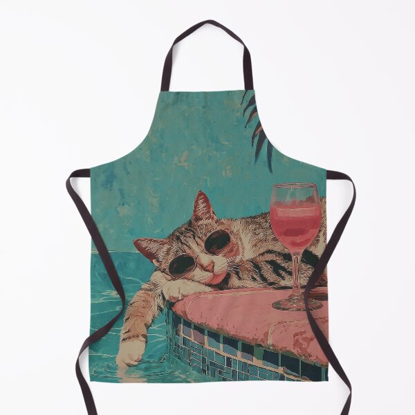 Item preview, Relaxed Pool Cat with Sunglasses Summer Chill Kawaii Design designed and sold by Meow-Attitude.
